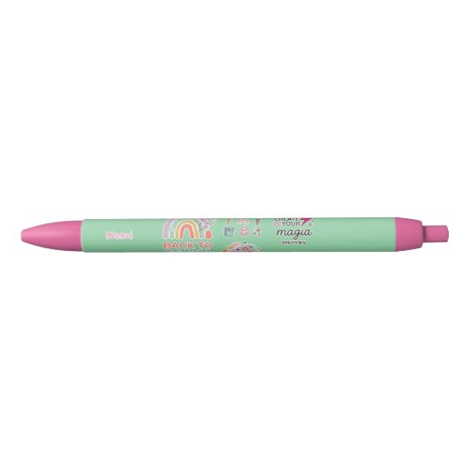 Back to School Rainbow / Regreso Arcoíris Escolar 黒ボールペン (正面)