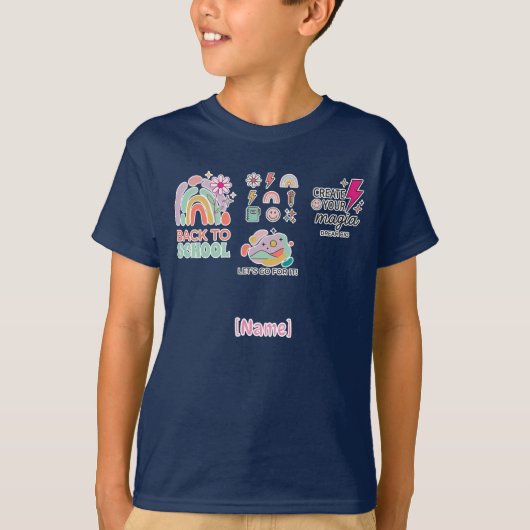 Back to School Rainbow / Regreso Arcoíris Escolar Tシャツ (正面)