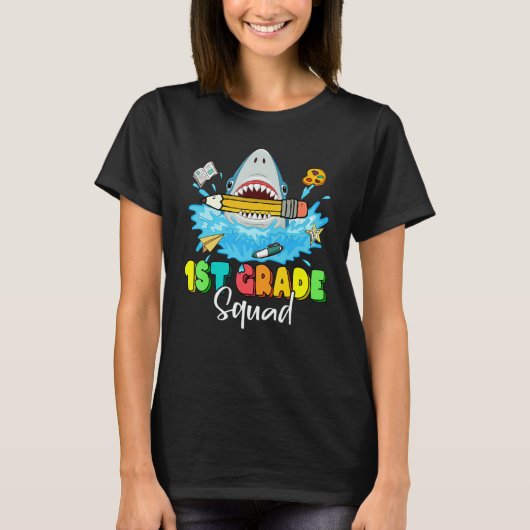 Back To School Ready To Crush 1st Grade Squad Shar Tシャツ (正面)