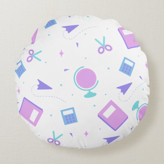 Back to School Round Pillow ラウンドクッション (正面)