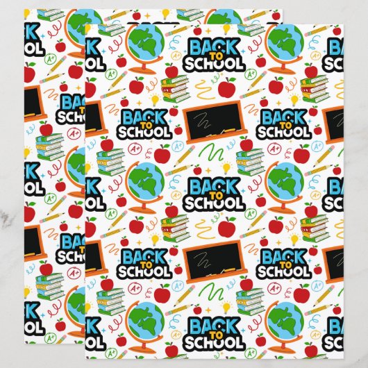 Back to School Scrapbook Paper (正面/裏面)