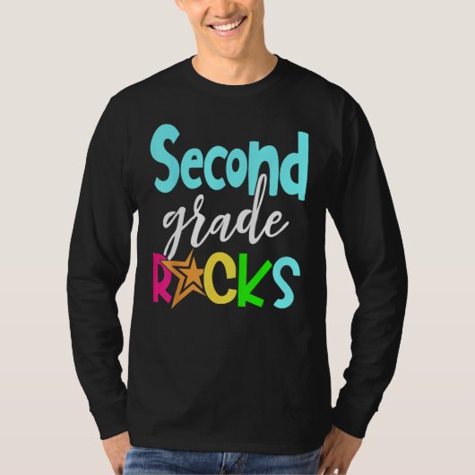 Back To School Second 2nd Grade Rocks Boys Girls K Tシャツ (正面)