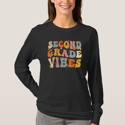 Back To School Second Grade Vibes Student Teacher  Tシャツ (正面)