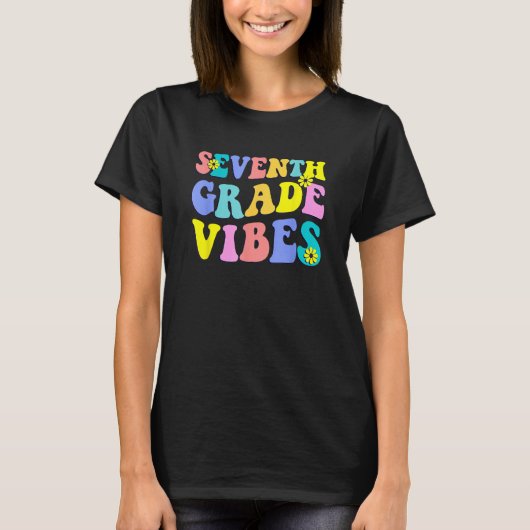 Back To School Seventh Grade Vibes Student Teacher Tシャツ (正面)