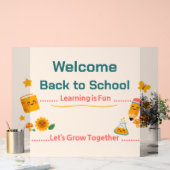 Back to School Sign Welcome Classroom Cute Kids アクリルサイン (ウェディング)