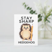 Back to School Stay sharp hedgehog Minimalistic  ポストカード (スタンド正面)