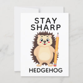 Back to School Stay sharp hedgehog Minimalistic  ポストカード