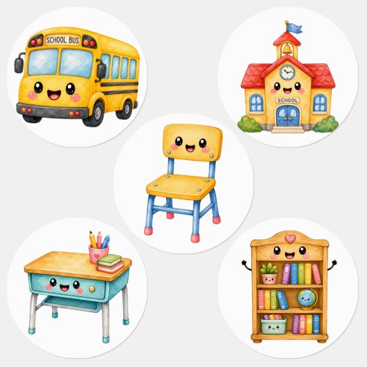 Back to School Stickers – Cute School Supplies & ラベル (グループ)