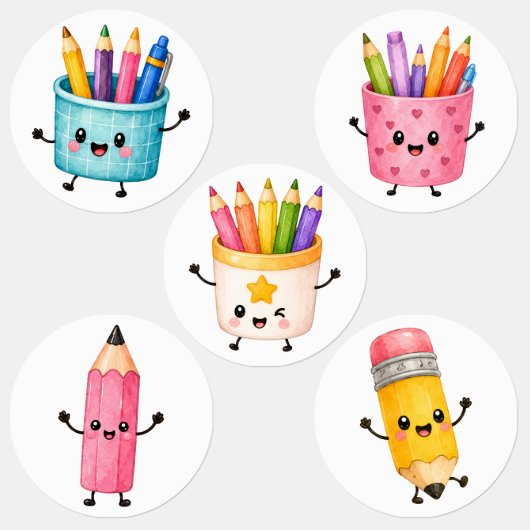 Back to School Stickers – Cute School Supplies & ラベル (グループ)