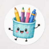 Back to School Stickers – Cute School Supplies & ラベル (デザイン1)