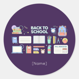 Back to School Supplies / Regreso Útiles Escolares ラウンドシール