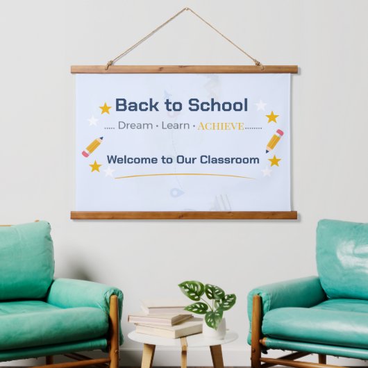 Back to School Tapestry | Classroom Wall Decor 吊り下げ型タペストリー (リビング)