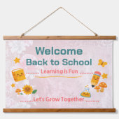 Back to School Tapestry Welcome Classroom Decor 吊り下げ型タペストリー (正面)