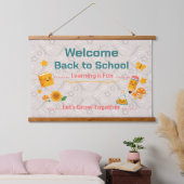 Back to School Tapestry Welcome Classroom Decor 吊り下げ型タペストリー (寝室)