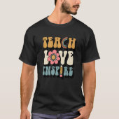 Back To School Teach Love Inspire Retro Teacher Tシャツ (正面)