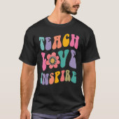 Back To School Teach Love Inspire Retro Teachers C Tシャツ (正面)