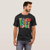 Back To School Teach Love Inspire Teachers Leopard Tシャツ (正面フル)