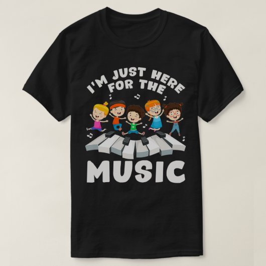 Back To School Teacher Im Just Here For The Music  Tシャツ (デザイン正面)