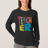 Back To School Teacher Leopard Thunder Motivationa Tシャツ (正面)