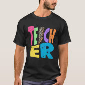 Back To School Teacher Leopard Thunder Motivationa Tシャツ (正面)