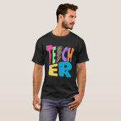 Back To School Teacher Leopard Thunder Motivationa Tシャツ (正面フル)