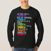 Back To School Teacher We Are Like A Box Of Crayon Tシャツ (正面)