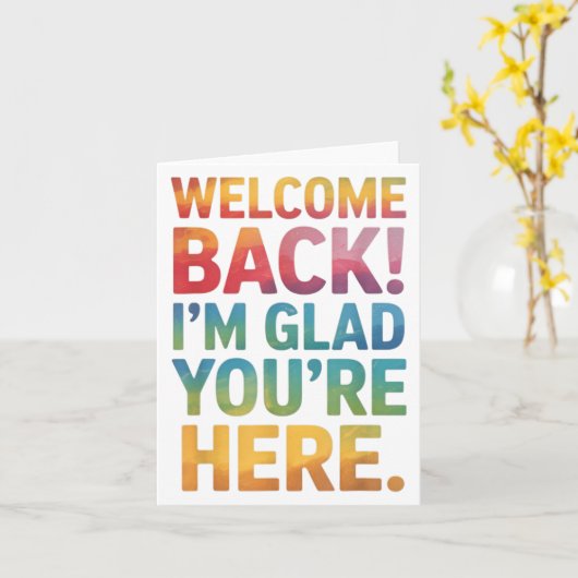 Back To School Teacher Welcome Back Im Glad Youre  カード (黄色い花)