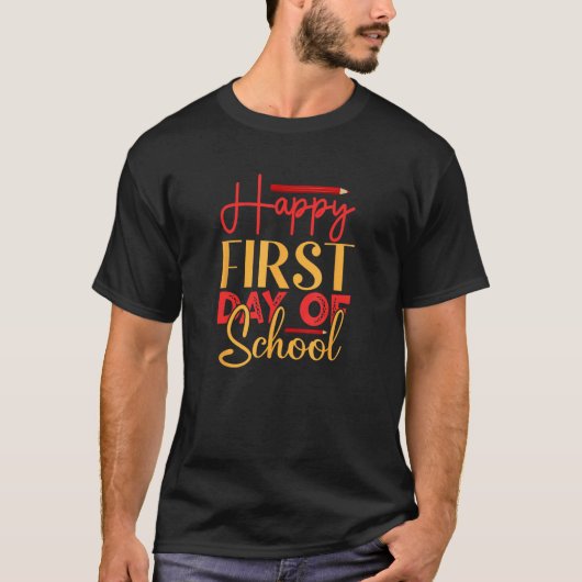 Back To School Teachers Kids Boys Happy First Day  Tシャツ (正面)