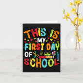 Back To School Teachers Kids Student First Day Of  カード (黄色い花)