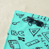 Back to school teal ビーチタオル (インサイチュ)