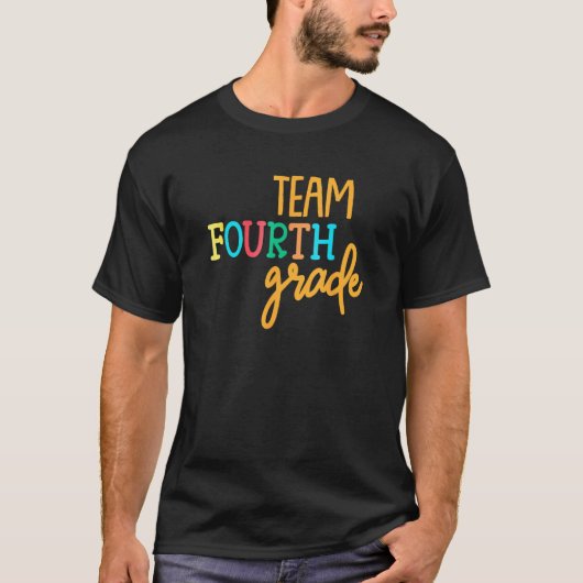 Back To School Team 4th Fourth Grade Teacher Cute Tシャツ (正面)