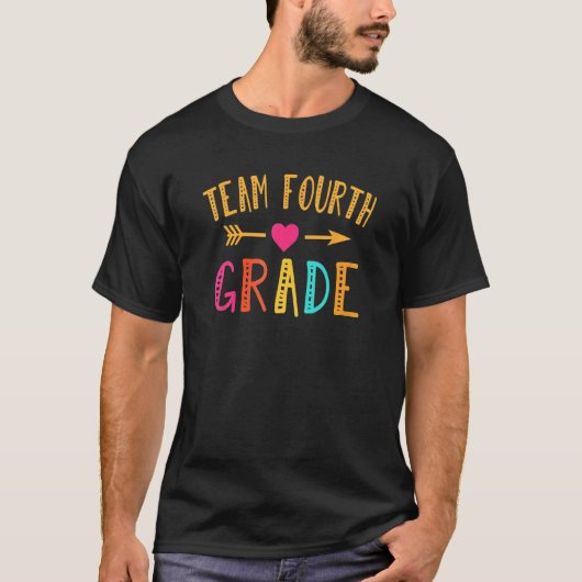 Back To School Team 4th Fourth Grade Teacher Tシャツ (正面)