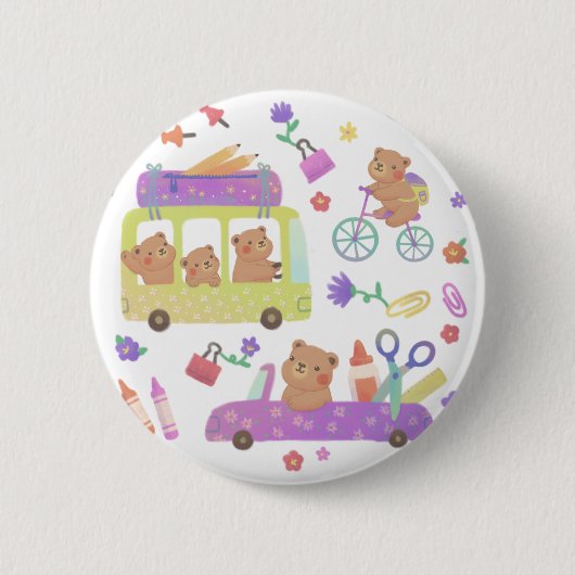 Back to School: Teddy's Ready for School 缶バッジ (正面)