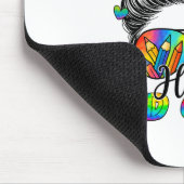 Back To School Tie Dye Hello 3rd Grade Messy Bun G マウスパッド (コーナー)
