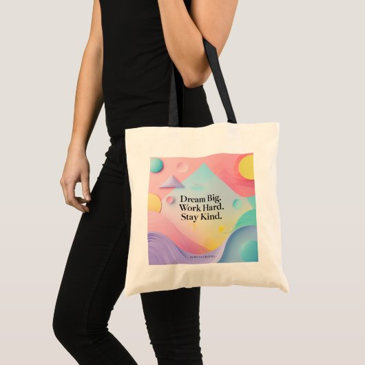 Back to School Tote Bag – Motivational Quote "Drea トートバッグ (正面(商品))