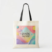 Back to School Tote Bag – Motivational Quote "Drea トートバッグ (正面)