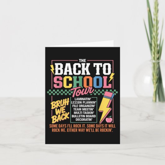 Back To School Tour Cute Teacher First Day Of Scho カード (正面)
