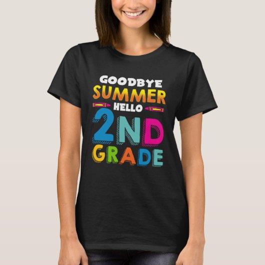 Back to School Tschüss Sommer Hello 2nd Class Sayi Tシャツ (正面)