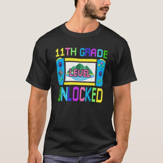 Back To School Video Gamer 11th Grade Level Unlock Tシャツ (正面)