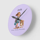 Back to School Wall Clock – Personalized ラウンド壁時計 (傾斜)