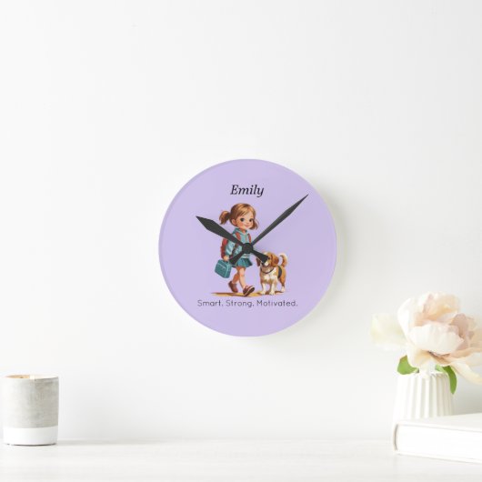 Back to School Wall Clock – Personalized ラウンド壁時計 (ホーム)