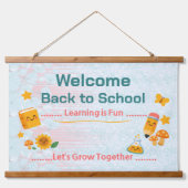 Back to School Welcome Classroom Wall Tapestry 吊り下げ型タペストリー (正面)