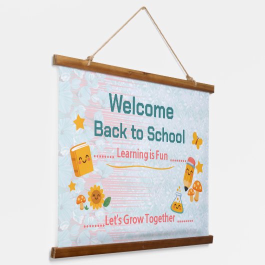 Back to School Welcome Classroom Wall Tapestry 吊り下げ型タペストリー (傾斜あり)