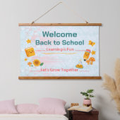 Back to School Welcome Classroom Wall Tapestry 吊り下げ型タペストリー (寝室)
