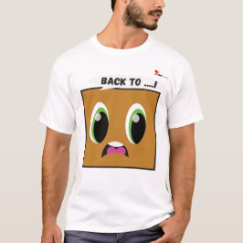 "BACK TO...!" Tシャツ | 驚いた顔のキャラクターグラフィック