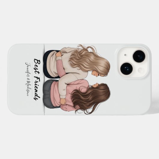 Back View No Face Best Friends Art – Aesthetic iPh Case-Mate iPhoneケース (裏面 (横))