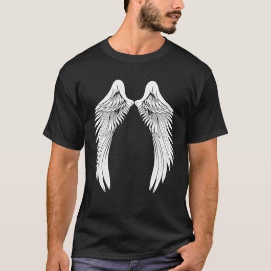 Back White Angel Wings Tシャツ (正面)