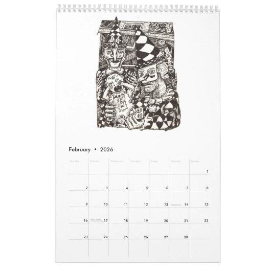 Backbrain Calendar 2026 カレンダー (2月 2026)