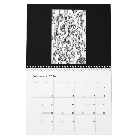 Backbrain Calendar II 2026 カレンダー (2月 2026)