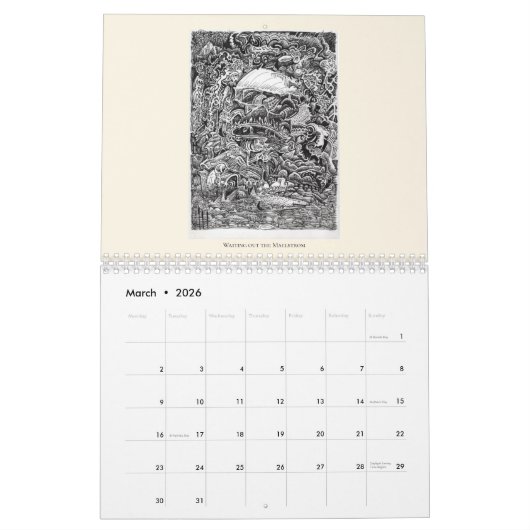 Backbrain Calendar III 2026 (Double Page) カレンダー (3月 2026)